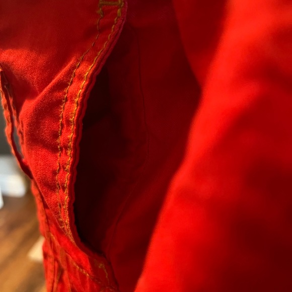 CAbi! Red Nautical zip front cotton jacket with belt. Size Small - Picture 9 of 10